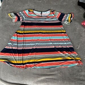 Striped plus size dress